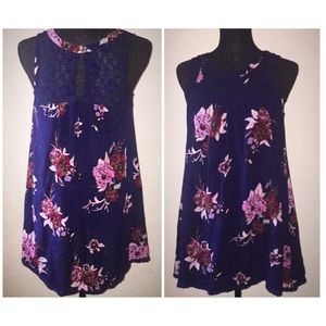 Patron of Peace Purple Floral Top Small